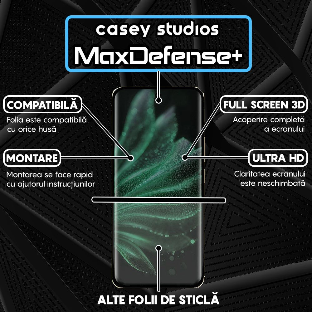 Folie Sticla MaxDefense+ - Realme P2 Pro - Negru