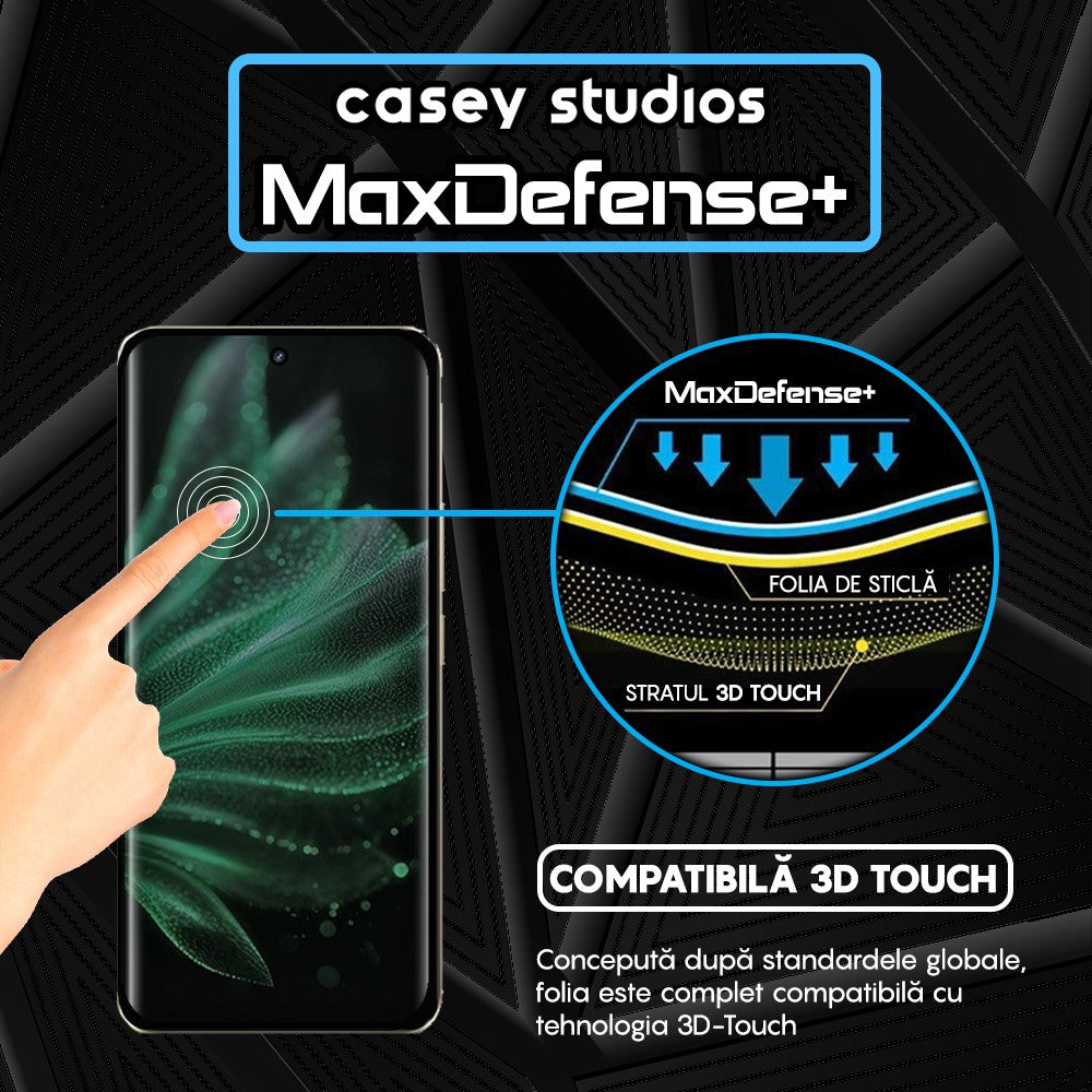 Folie Sticla MaxDefense+ - Realme P2 Pro - Negru