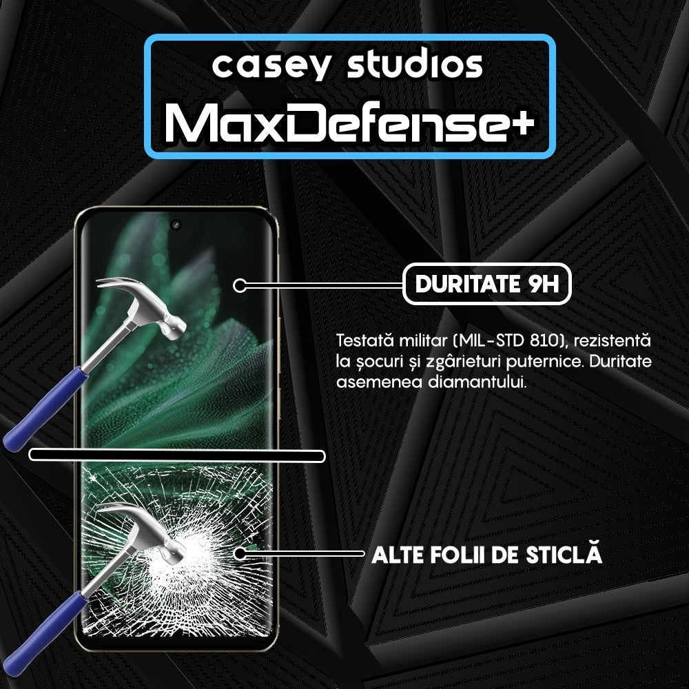 Folie Sticla MaxDefense+ - Realme P2 Pro - Negru
