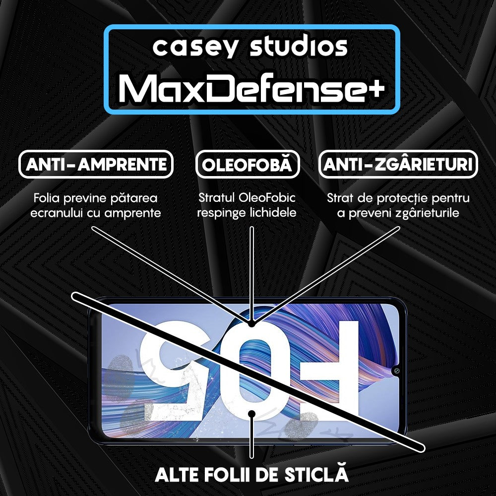 Folie Sticla MaxDefense+ - Samsung Galaxy F05 - Negru