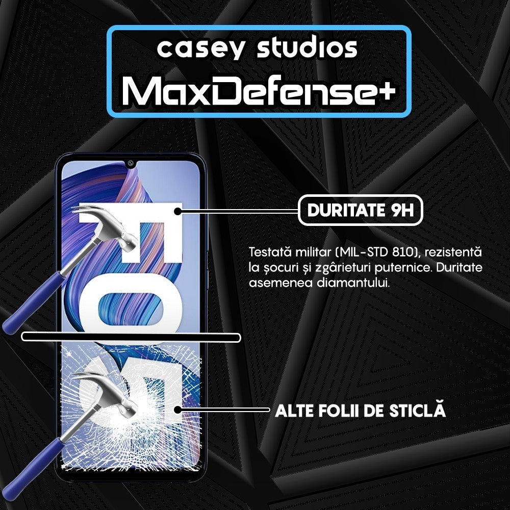 Folie Sticla MaxDefense+ - Samsung Galaxy F05 - Negru
