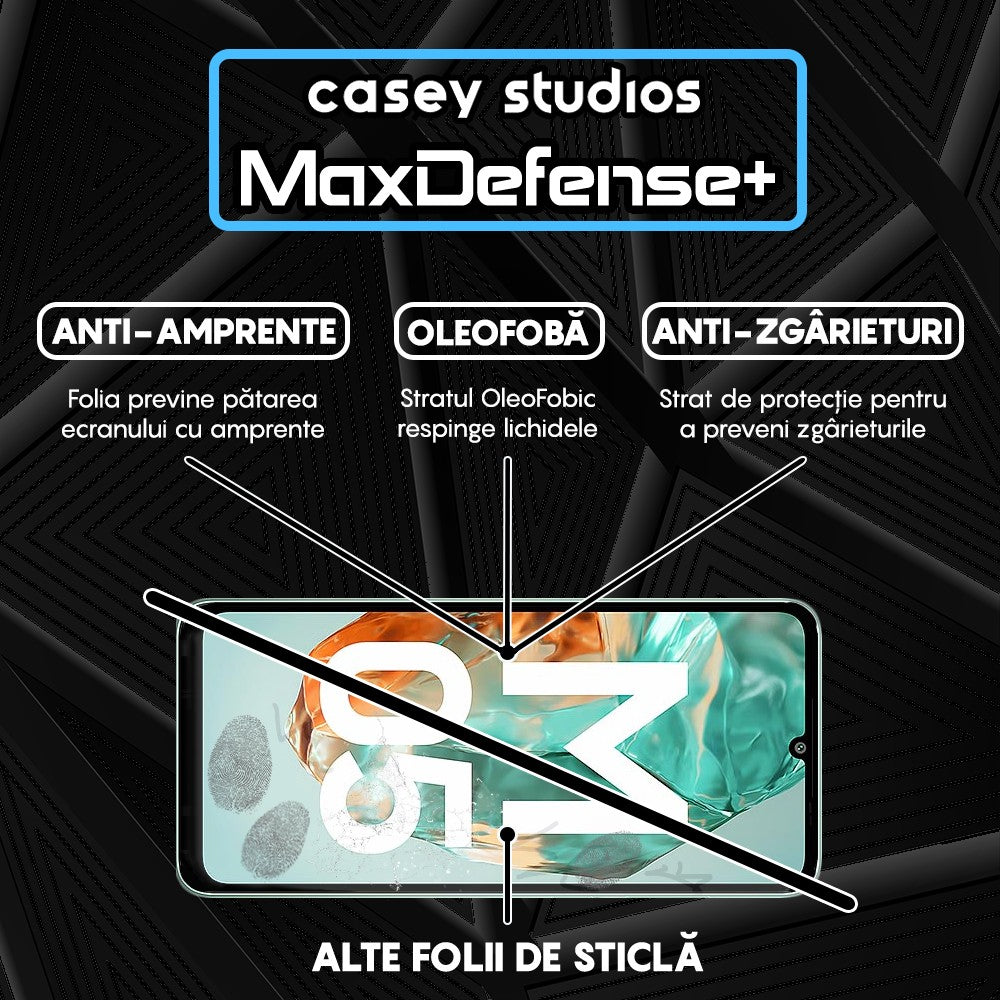 Folie Sticla MaxDefense+ - Samsung Galaxy M05 - Negru