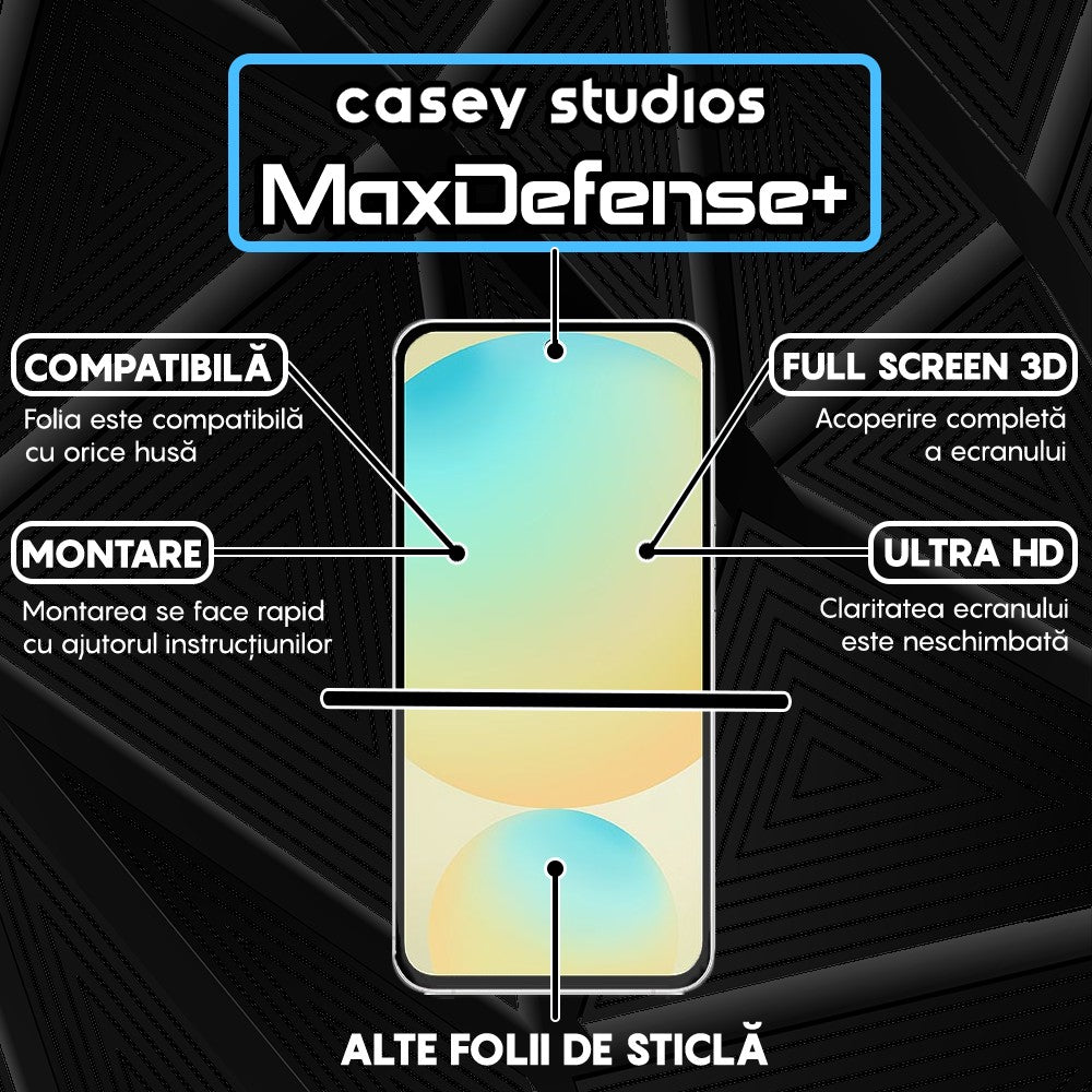 Folie Sticla MaxDefense+ - Samsung Galaxy S24 FE - Negru