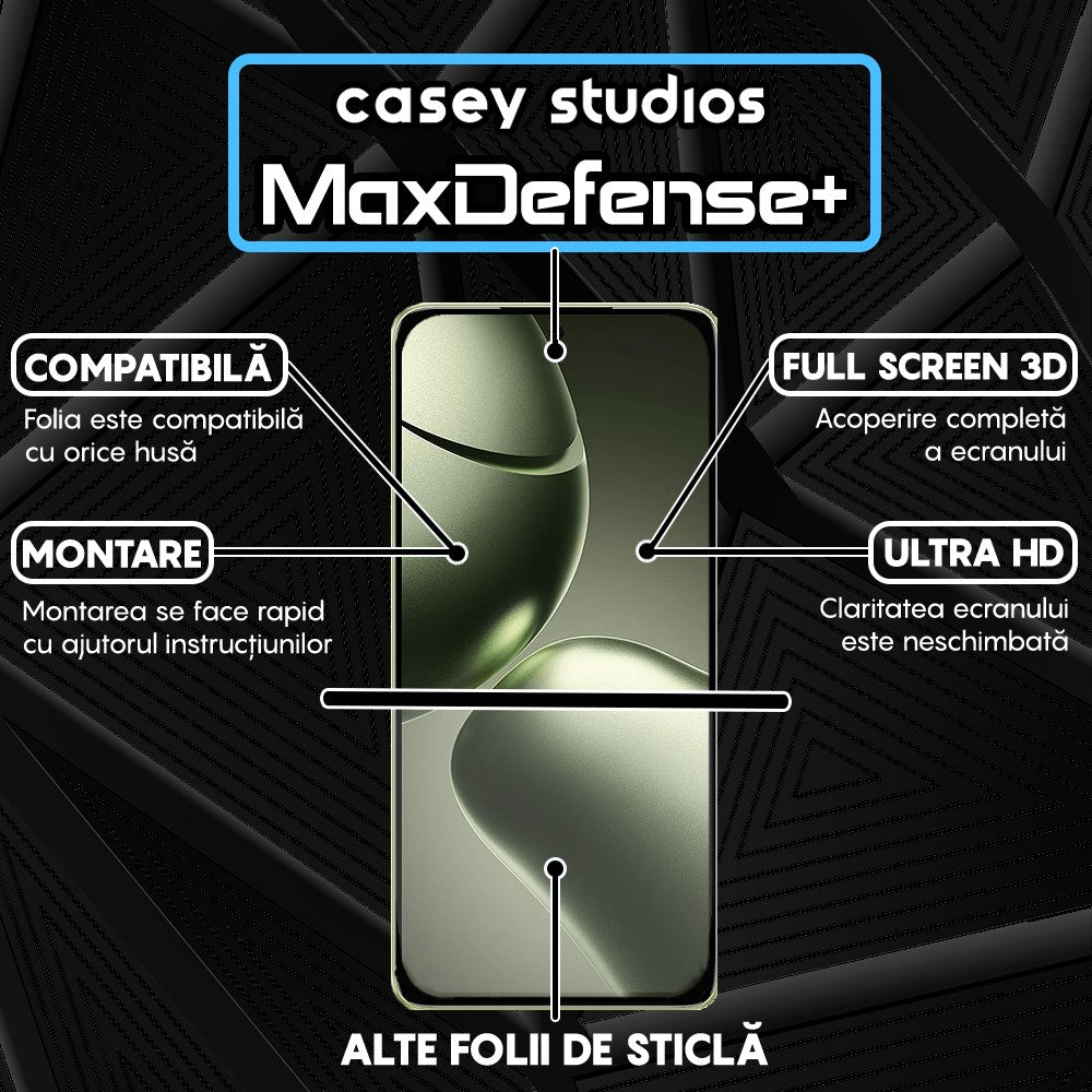 Folie Sticla MaxDefense+ - Xiaomi 14T - Negru