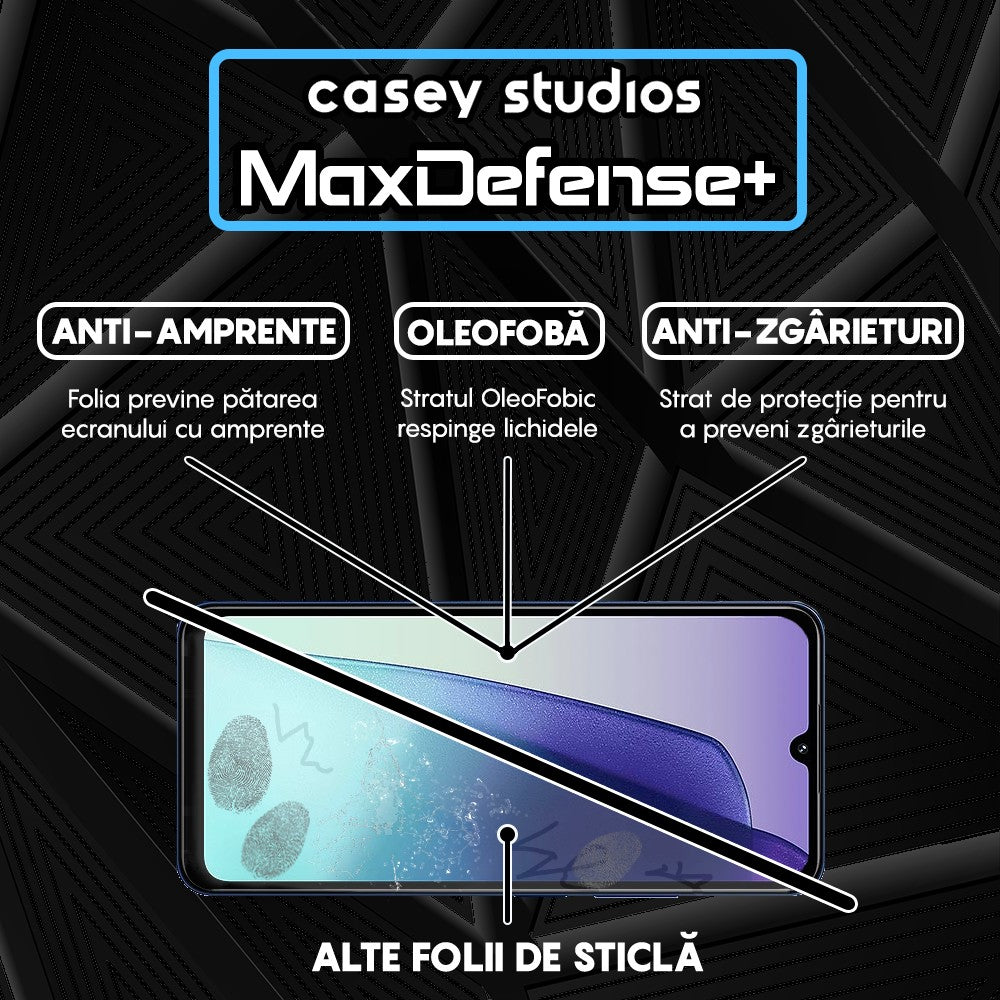 Folie Sticla MaxDefense+ - Xiaomi Redmi 14C - Negru