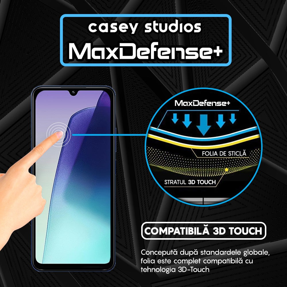 Folie Sticla MaxDefense+ - Xiaomi Redmi 14C - Negru