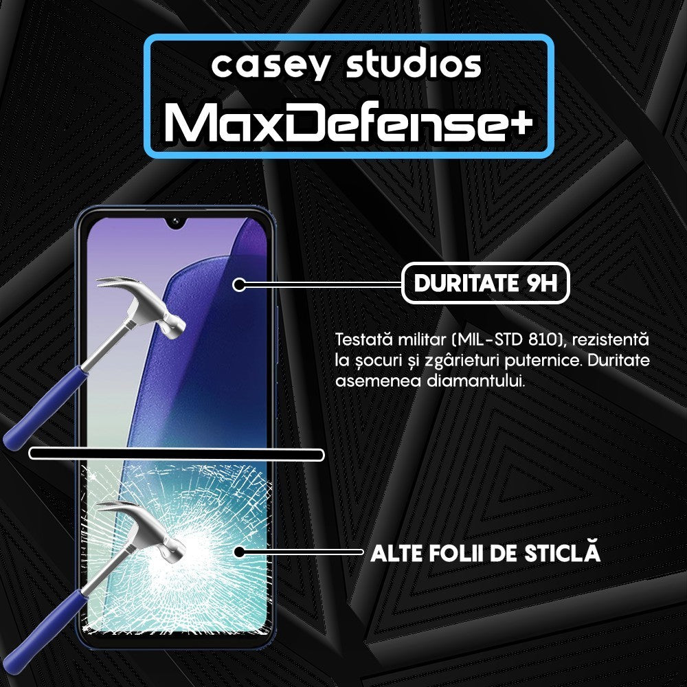 Folie Sticla MaxDefense+ - Xiaomi Redmi 14C - Negru