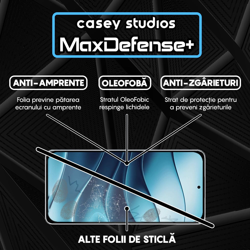 Folie Sticla MaxDefense+ - Xiaomi Redmi Note 14 - Negru