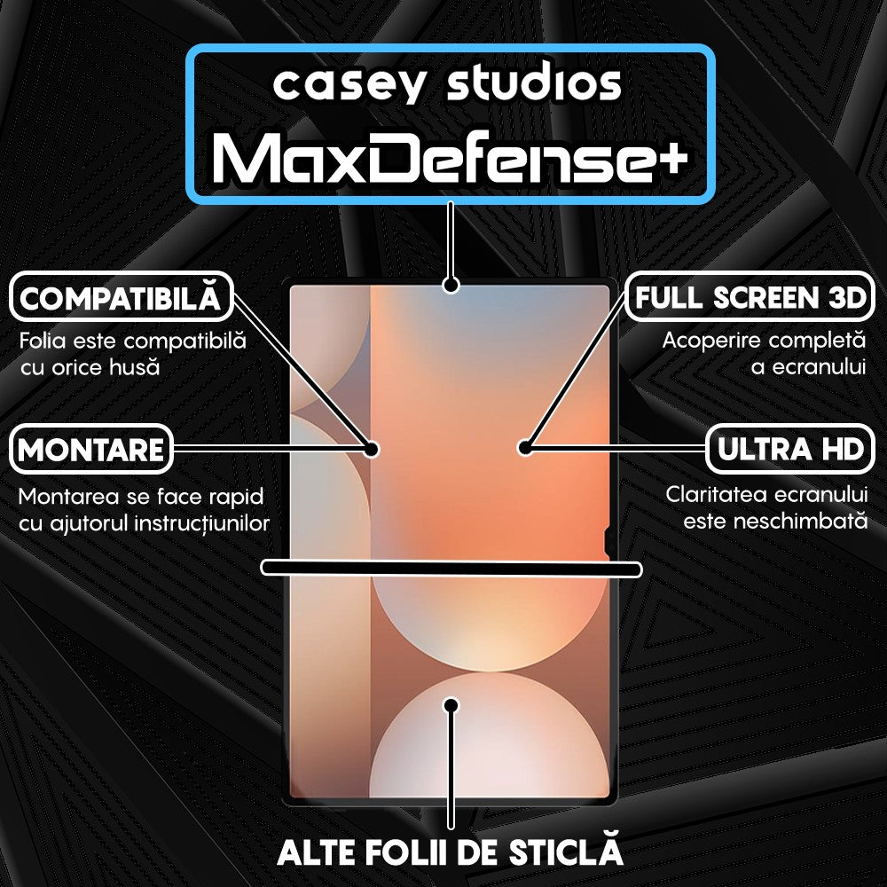 Folie Sticla MaxDefense+ - Samsung Galaxy Tab S10 Ultra - Clear