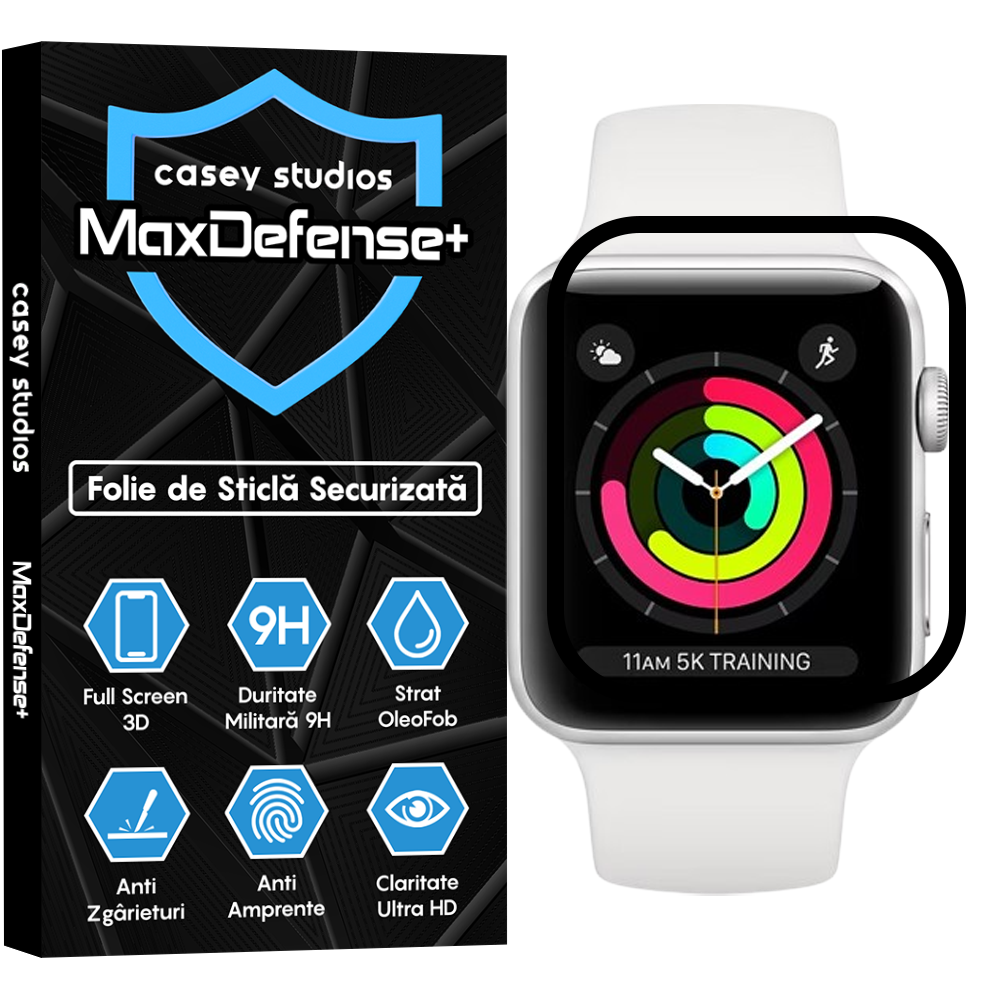 Folie Regenerabila MaxDefense+ - Apple Watch 1/2/3 - 38MM - Negru