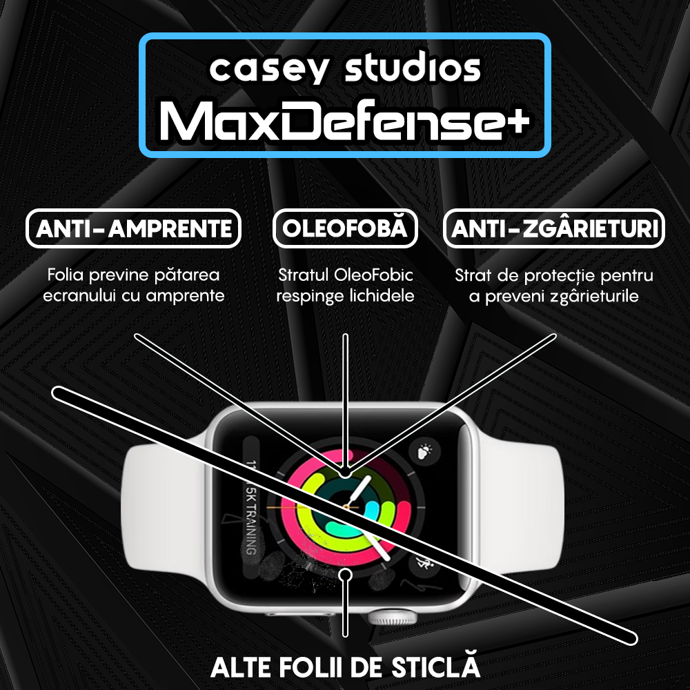 Folie Regenerabila MaxDefense+ - Apple Watch 1/2/3 - 38MM - Negru