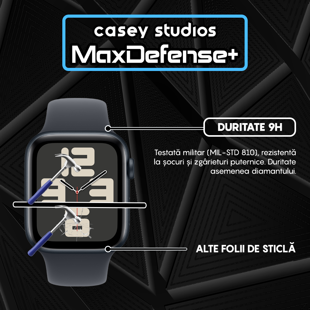 Folie Regenerabila MaxDefense+ - Apple Watch 4/5/6/SE - 40MM - Negru