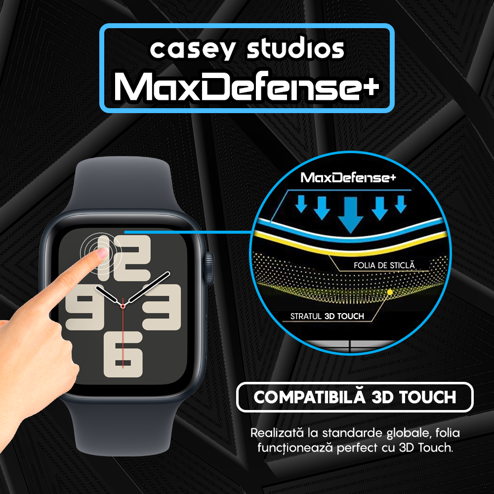 Folie Regenerabila MaxDefense+ - Apple Watch 4/5/6/SE - 40MM - Negru