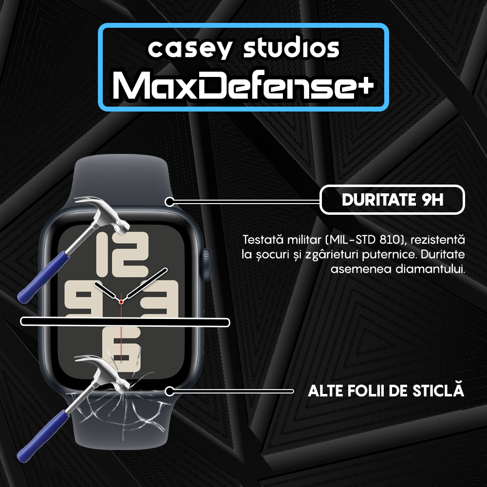 Folie Regenerabila MaxDefense+ - Apple Watch 4/5/6/SE - 44MM - Negru