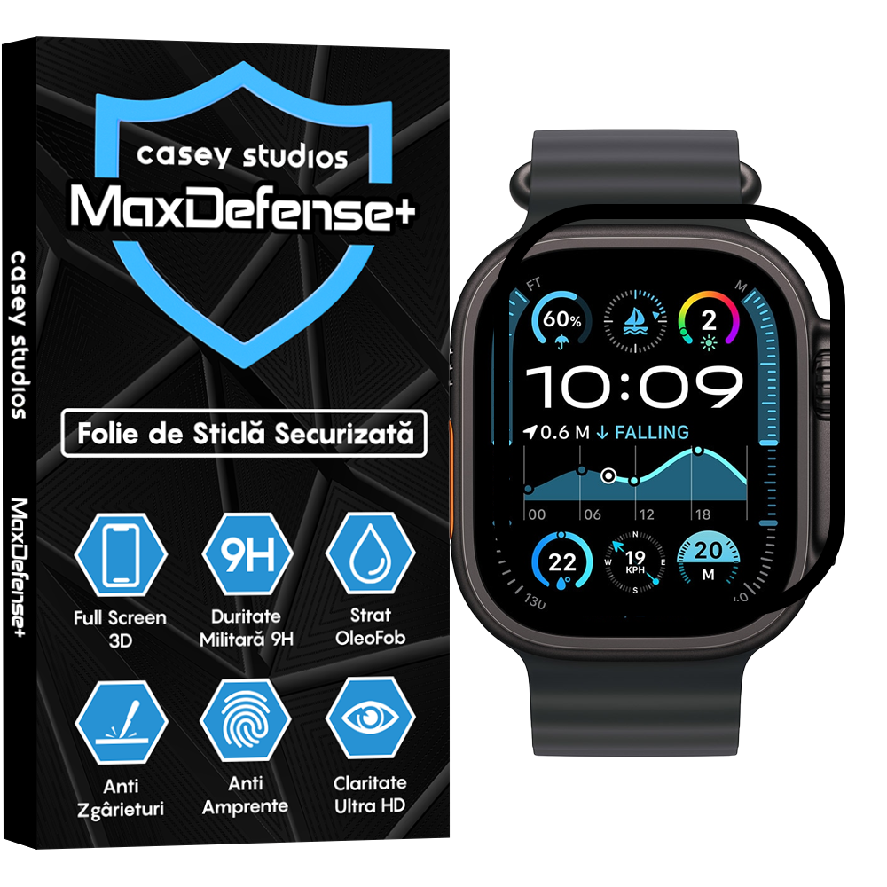 Folie Regenerabila MaxDefense+ - Apple Watch Ultra 1/Ultra 2 - 49MM - Negru