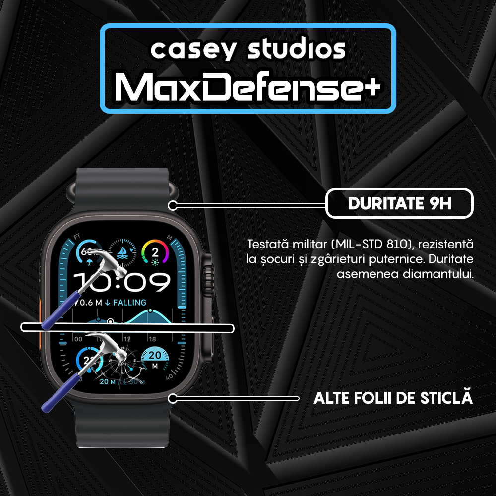 Folie Regenerabila MaxDefense+ - Apple Watch Ultra 1/Ultra 2 - 49MM - Negru