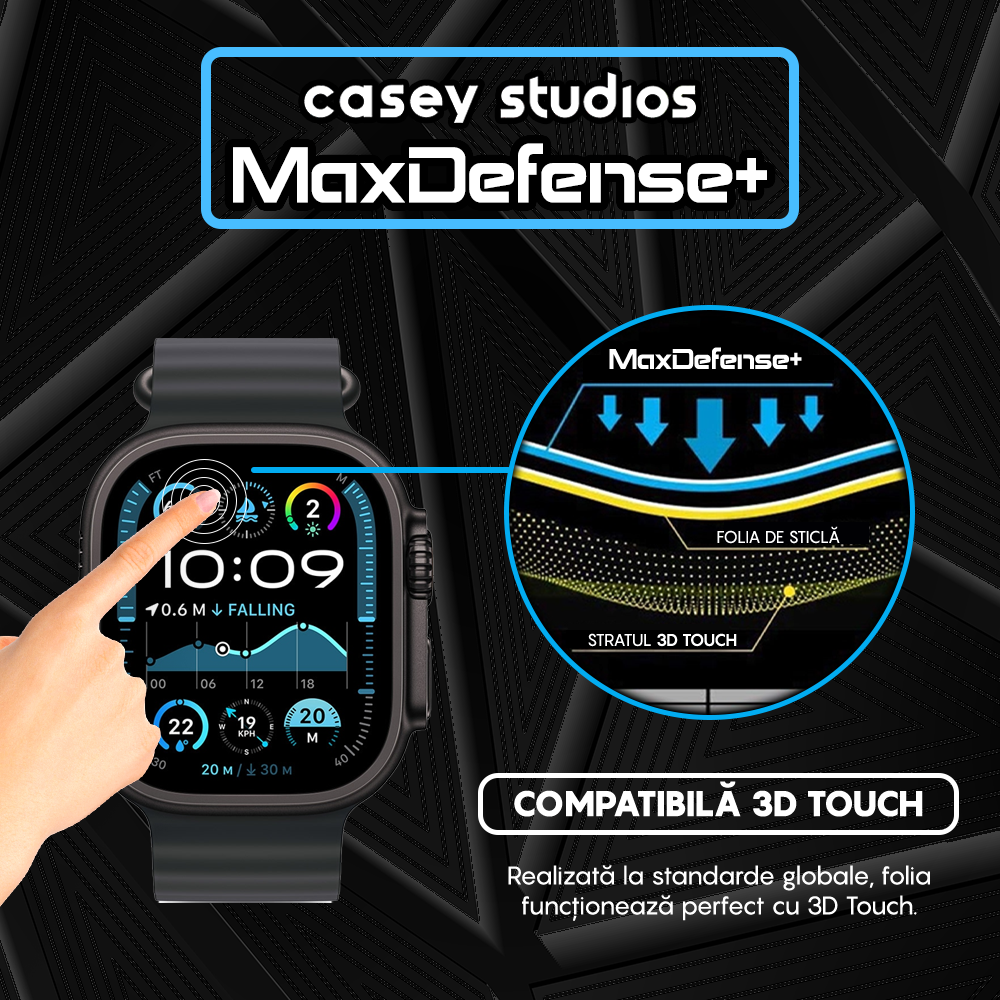 Folie Regenerabila MaxDefense+ - Apple Watch Ultra 1/Ultra 2 - 49MM - Negru