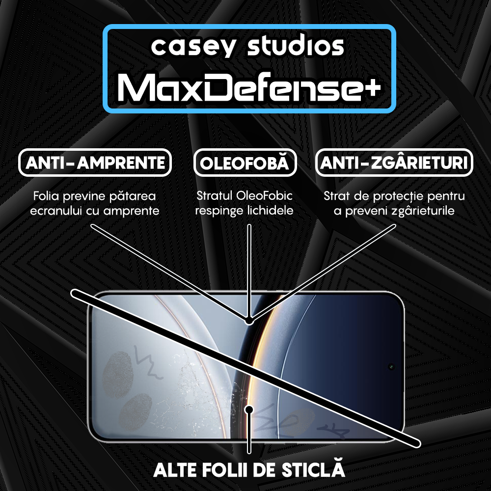 Folie Sticla MaxDefense+ - Xiaomi Poco F7 - Negru