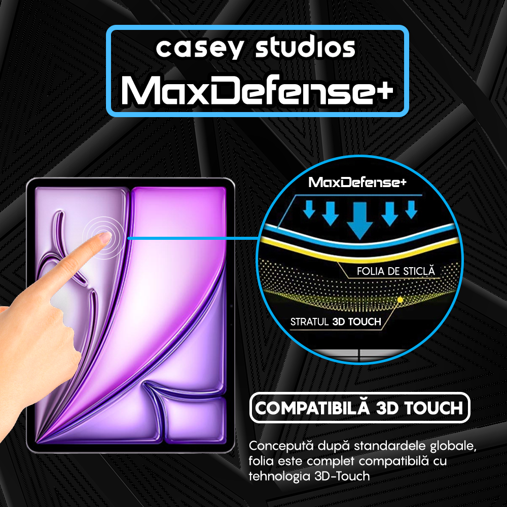 Folie Sticla MaxDefense+ - iPad Air 13 2025 - Clear