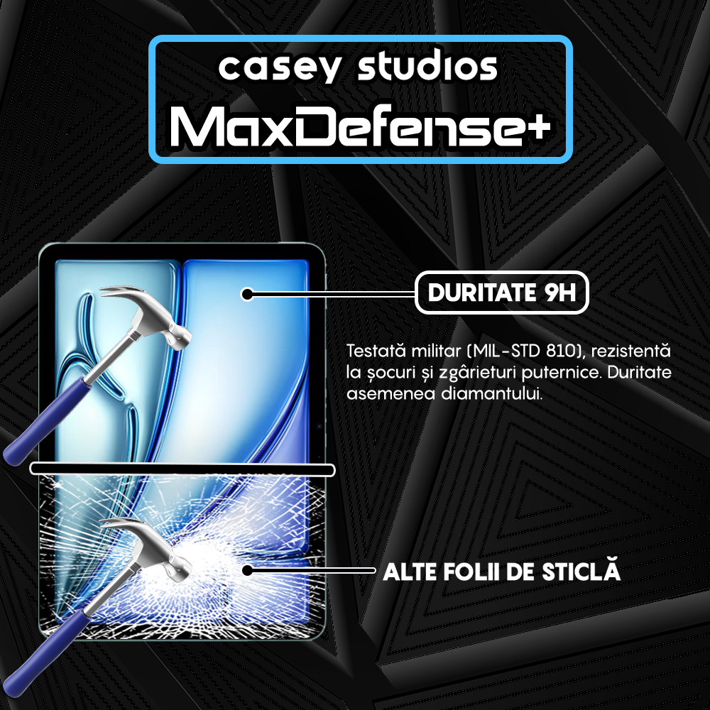Folie Sticla MaxDefense+ - iPad Air 11 2025 - Clear