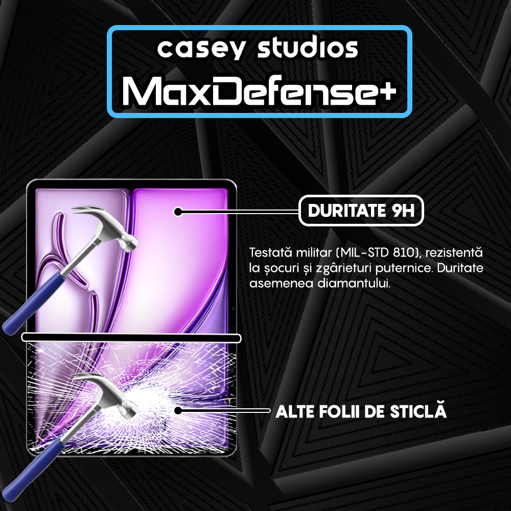 Folie Sticla MaxDefense+ - iPad Air 13 2025 - Clear