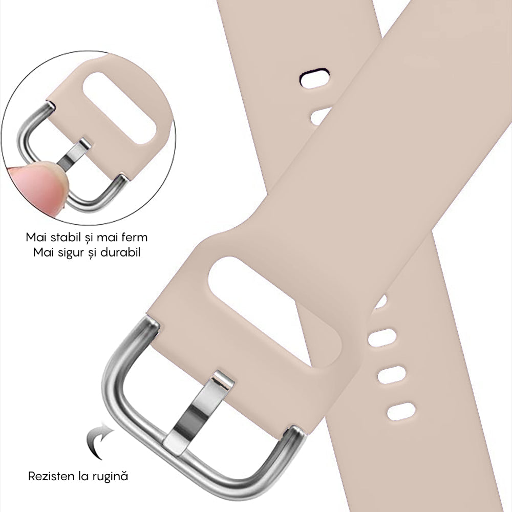 Curea Silicone Classic - Amazfit Active/GTR Mini/Bip3 pro/Bip3/GTS4 Mini/GTS 3/GTS2e/GTS2mini/GTS 2/ pop pro/pop/BIP U/GTR 42mm/GTS/BIP/BIP lite/Bip1S - 20mm - Pink Sand