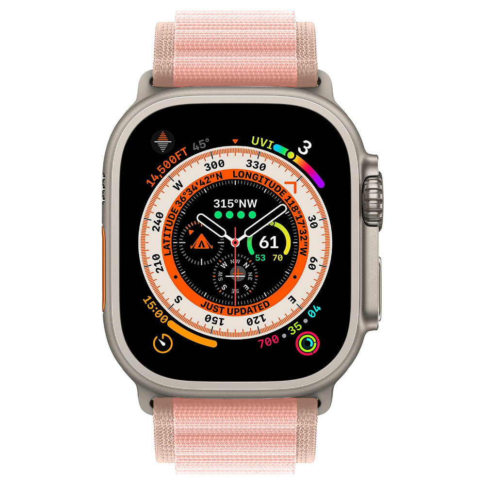 Curea Alpine Adventure - Apple Watch 1/2/3/4/5/6/7/8/9/10/11/SE/SE2/SE3/Ultra 1/Ultra 2/Ultra 3 - 42/44/45/46/49 MM - Roz