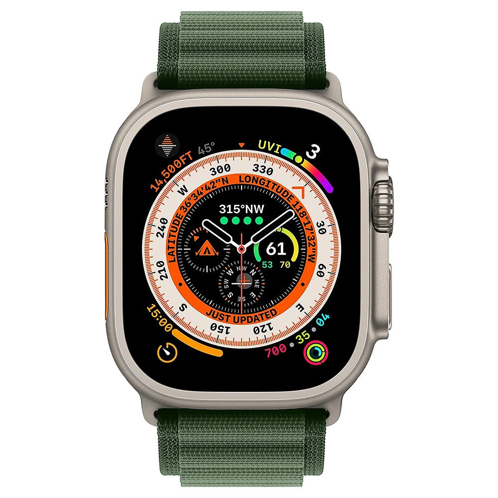 Curea Alpine Adventure - Apple Watch 1/2/3/4/5/6/7/8/9/10/11/SE/SE2/SE3/Ultra 1/Ultra 2/Ultra 3 - 42/44/45/46/49 MM - Verde Inchis