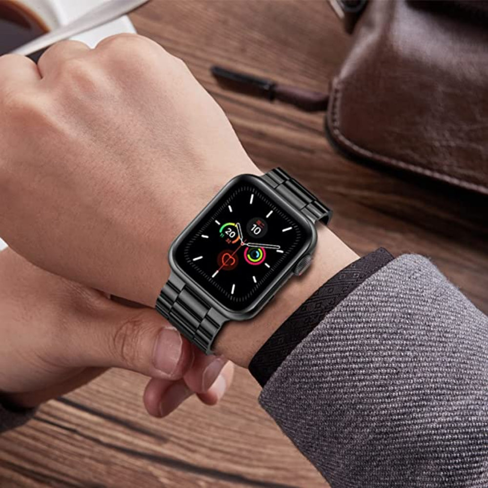 Curea Metallic Link - Apple Watch 1/2/3/4/5/6/7/8/9/10/11/SE/SE2/SE3 - 38/40/41/42 MM - Negru