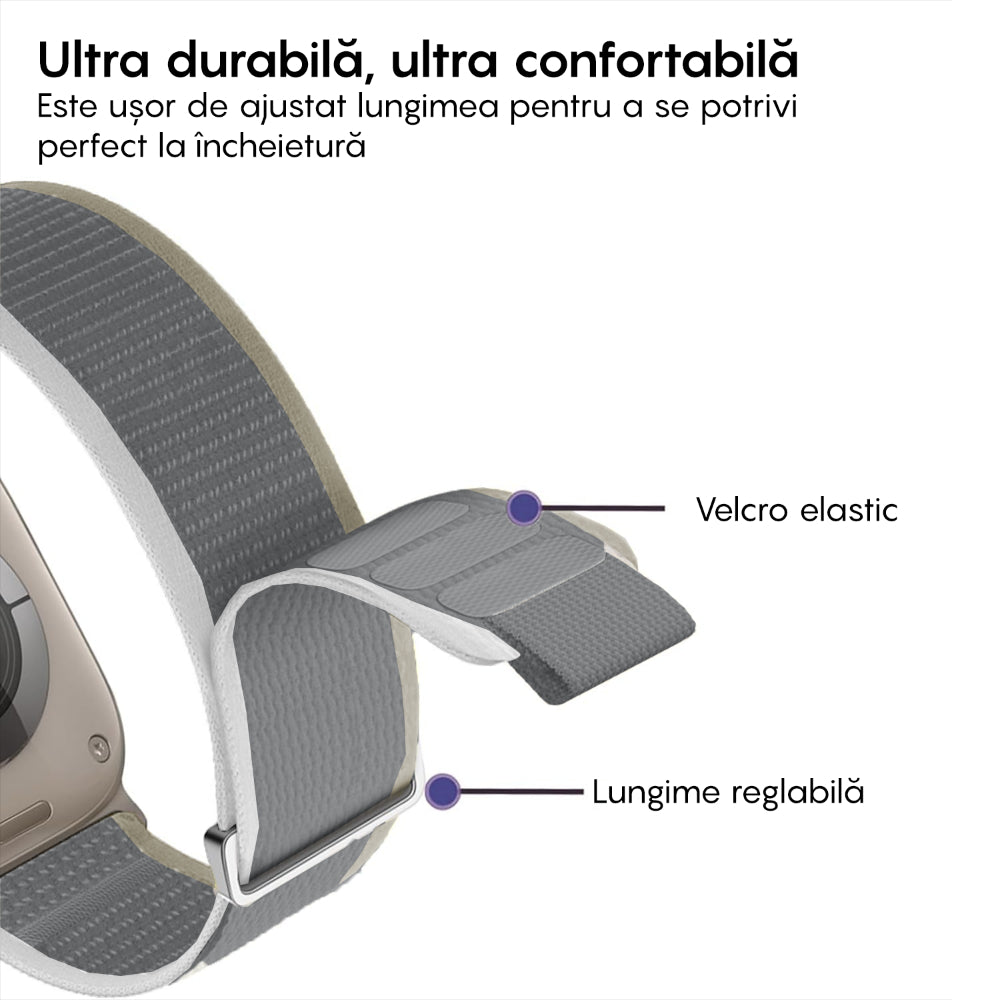 Curea Trail Expedition - Apple Watch 1/2/3/4/5/6/7/8/9/10/11/SE/SE2/SE3 - 38/40/41/42 MM - Gri