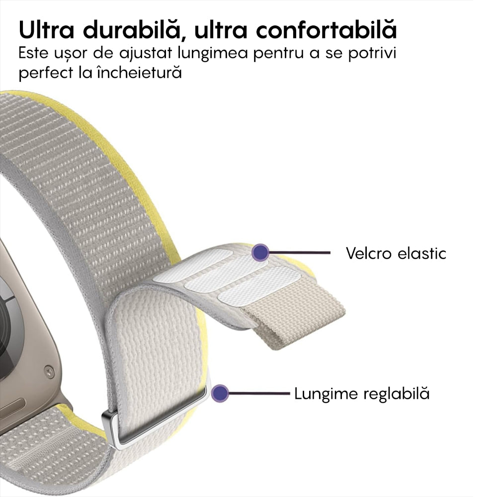 Curea Trail Expedition - Apple Watch 1/2/3/4/5/6/7/8/9/10/11/SE/SE2/SE3 - 38/40/41/42 MM - Gri Deschis