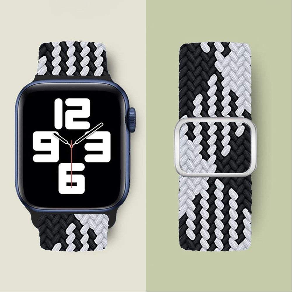Curea Braided Weave - Apple Watch 1/2/3/4/5/6/7/8/9/10/11/SE/SE2/SE3/Ultra 1/Ultra 2/Ultra 3 - 42/44/45/46/49 MM - Black/White