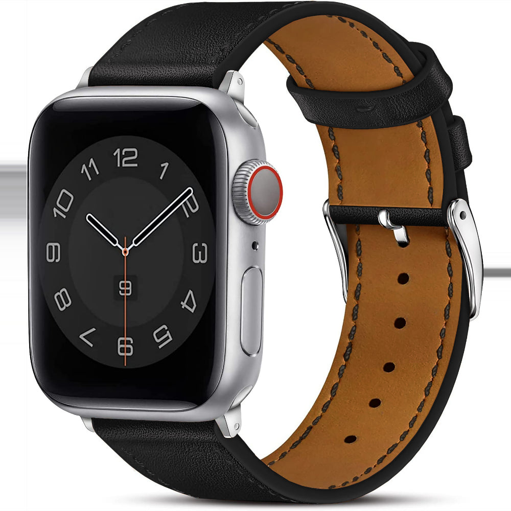 Curea Leather Heritage - Apple Watch 1/2/3/4/5/6/7/8/9/10/11/SE/SE2/SE3 - 38/40/41/42 MM - Negru