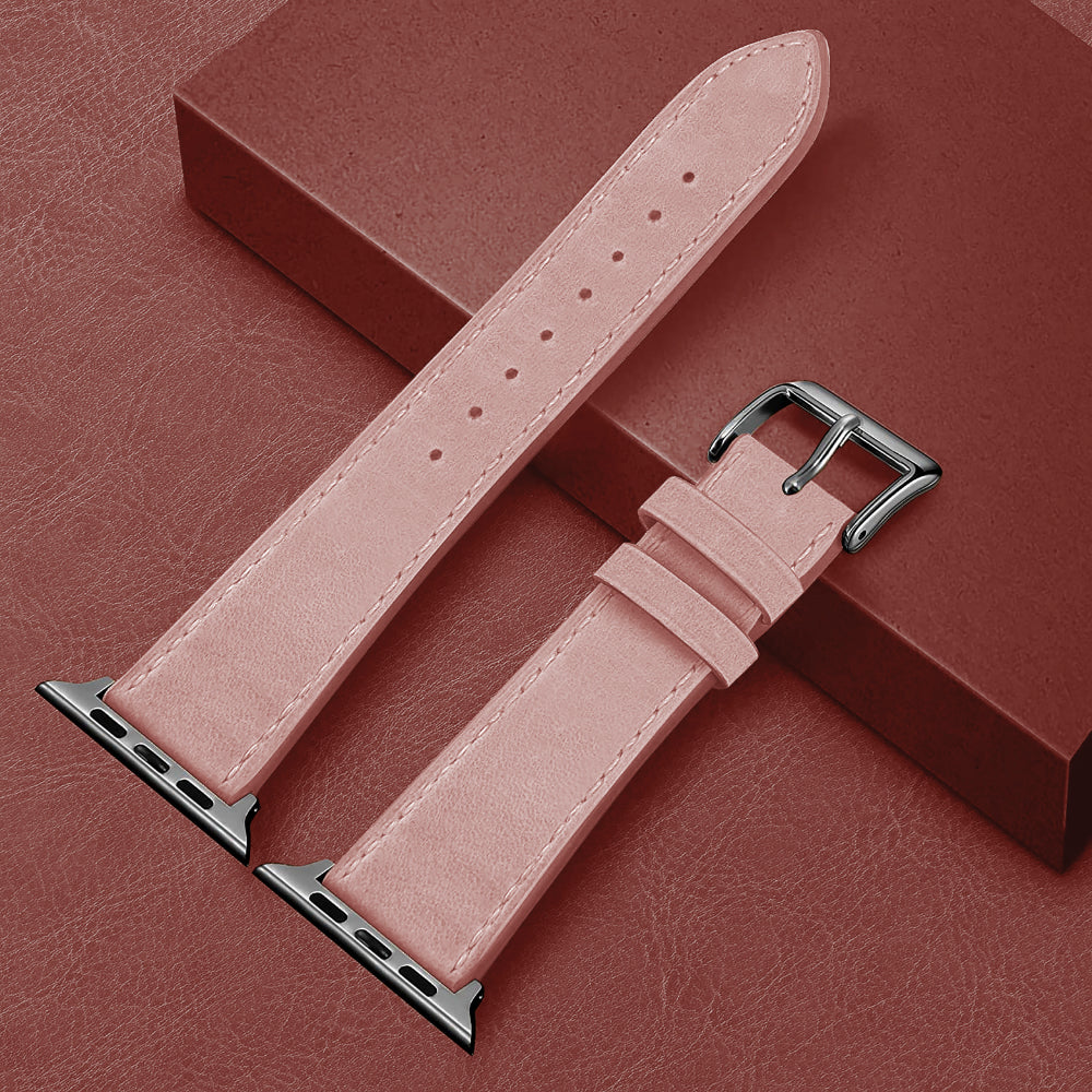 Curea Leather Heritage - Apple Watch 1/2/3/4/5/6/7/8/9/10/11/SE/SE2/SE3/Ultra 1/Ultra 2/Ultra 3 - 42/44/45/46/49 MM - Roz