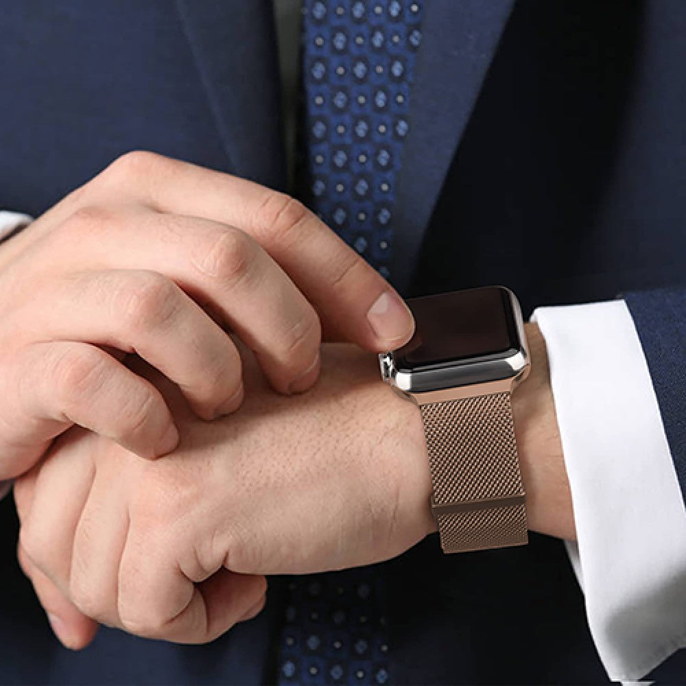 Curea Milanese Duo - Apple Watch 1/2/3/4/5/6/7/8/9/10/11/SE/SE2/SE3/Ultra 1/Ultra 2/Ultra 3 - 42/44/45/46/49 MM - Rose Gold