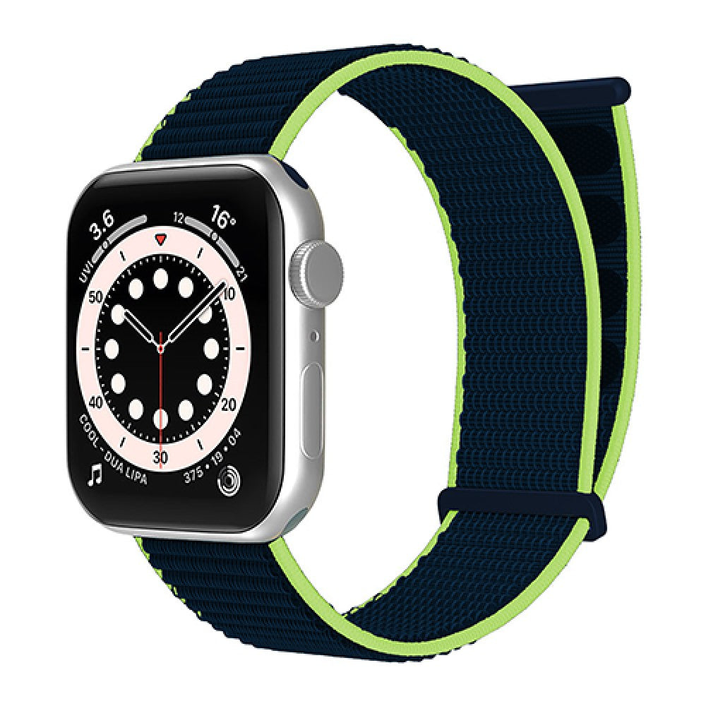 Curea Nylon Sport - Apple Watch 1/2/3/4/5/6/7/8/9/10/11/SE/SE2/SE3/Ultra 1/Ultra 2/Ultra 3 - 42/44/45/46/49 MM - Blue Lime