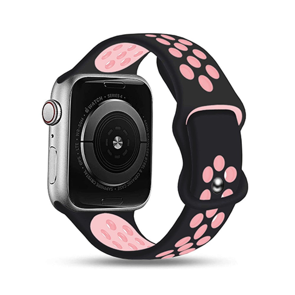 Curea Silicone Flex Loop - Apple Watch 1/2/3/4/5/6/7/8/9/10/11/SE/SE2/SE3/Ultra 1/Ultra 2/Ultra 3 - 42/44/45/46/49 MM - Black/Pink