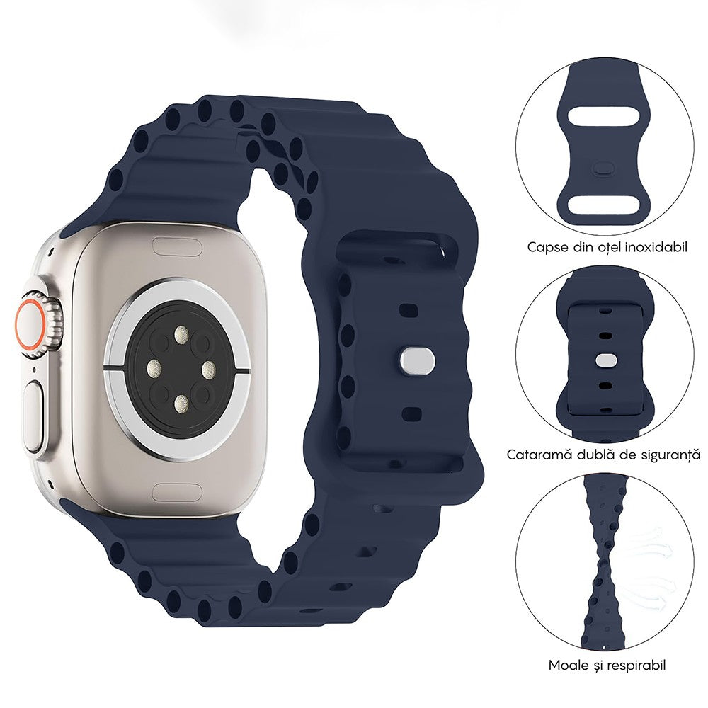 Curea Ocean Explorer - Apple Watch 1/2/3/4/5/6/7/8/9/10/11/SE/SE2/SE3 - 38/40/41/42 MM - Midnight Blue