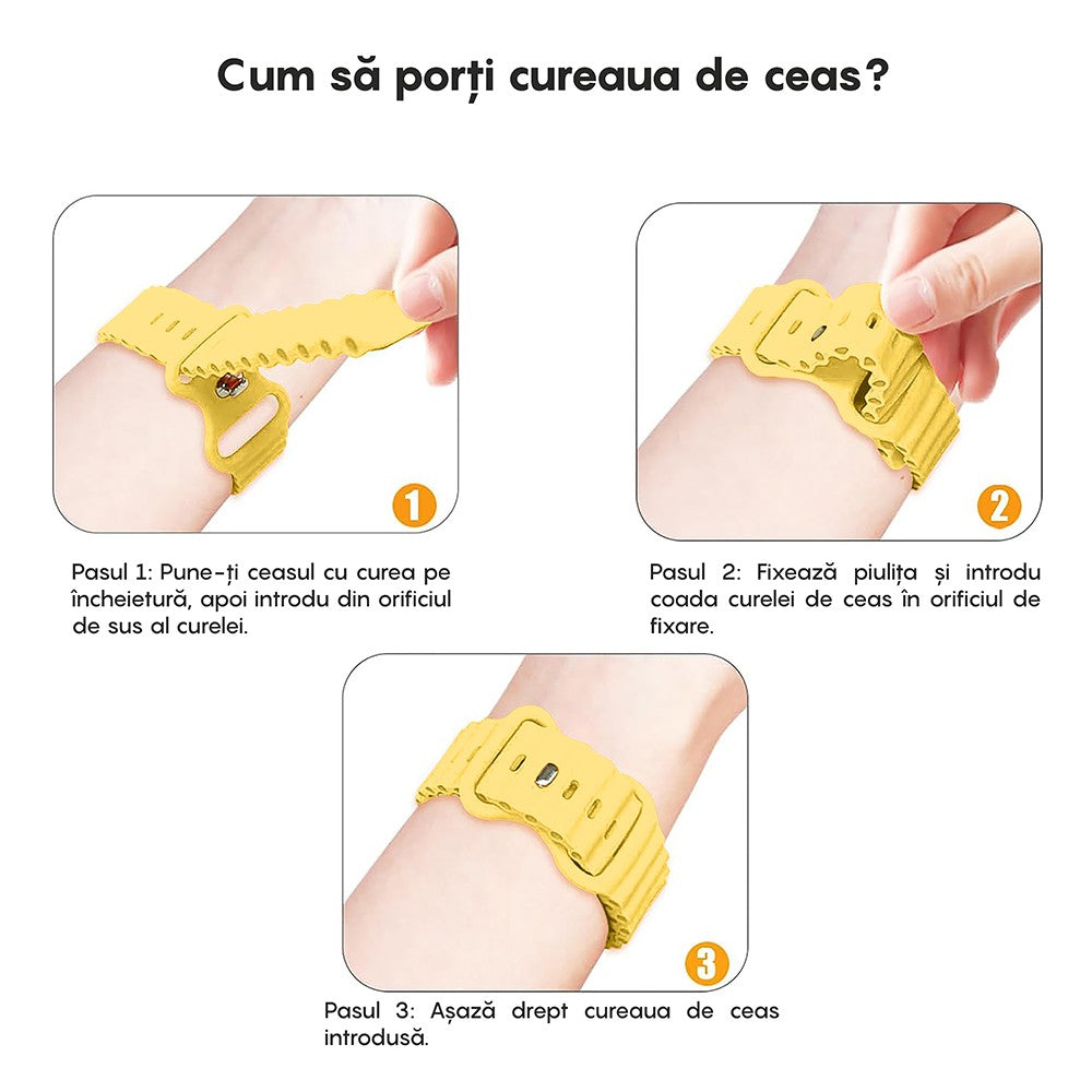 Curea Ocean Explorer - Apple Watch 1/2/3/4/5/6/7/8/9/10/11/SE/SE2/SE3 - 38/40/41/42 MM - Galben