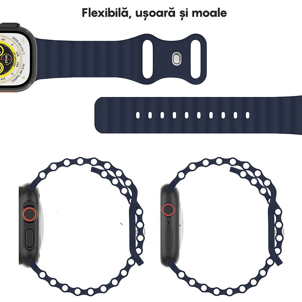 Curea Ocean Explorer - Apple Watch 1/2/3/4/5/6/7/8/9/10/11/SE/SE2/SE3/Ultra 1/Ultra 2/Ultra 3 - 42/44/45/46/49 MM - Midnight Blue