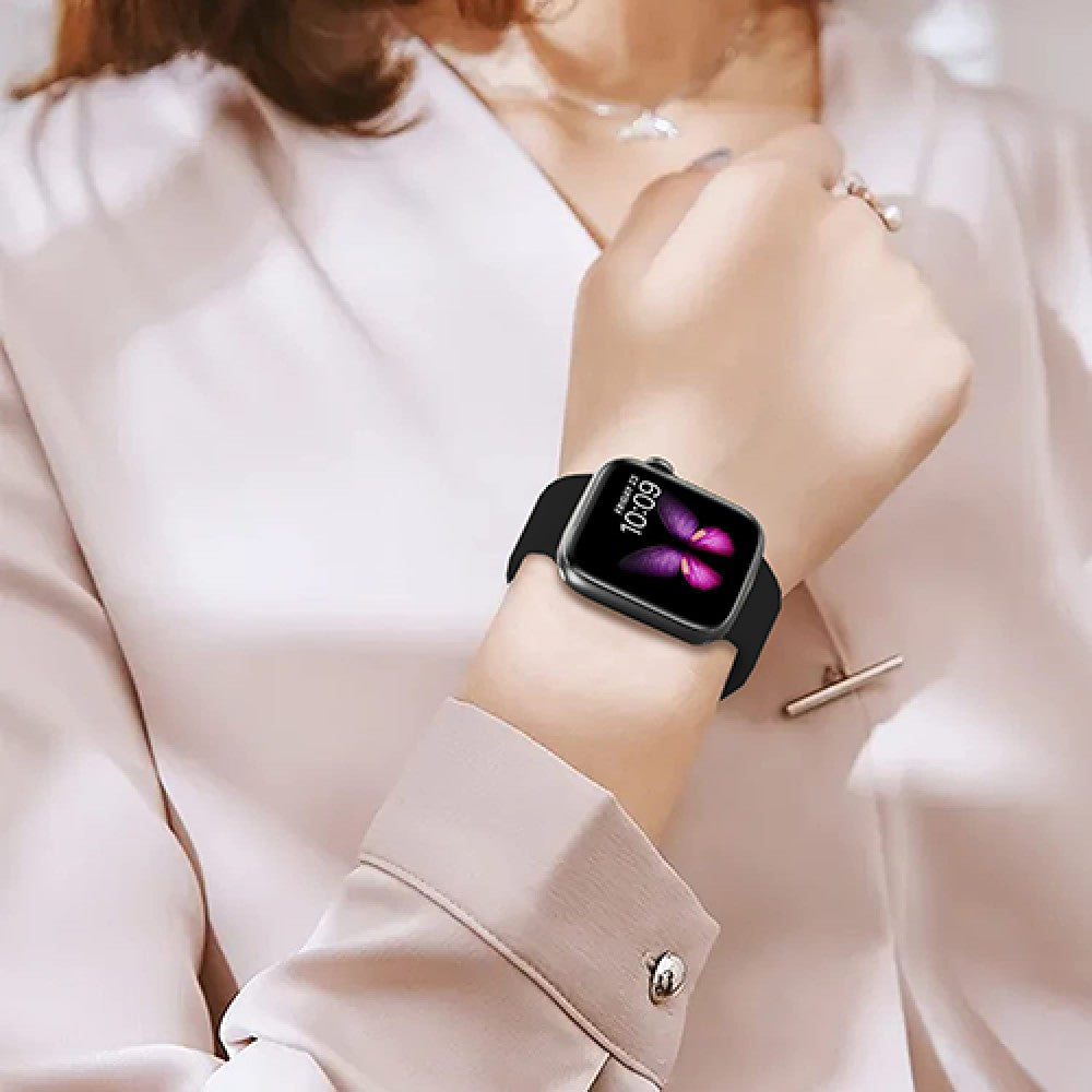 Curea Silicone Aero Loop - Apple Watch 1/2/3/4/5/6/7/8/9/10/11/SE/SE2/SE3 - 38/40/41/42 MM - Black