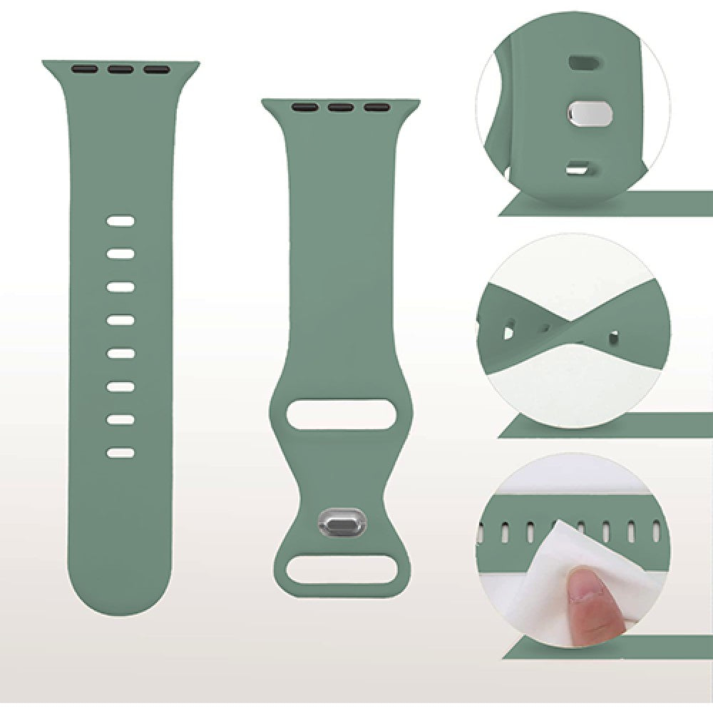 Curea Silicone Flex Loop - Apple Watch 1/2/3/4/5/6/7/8/9/10/11/SE/SE2/SE3 - 38/40/41/42 MM - Pine Green
