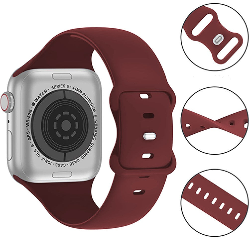 Curea Silicone Flex Loop - Apple Watch 1/2/3/4/5/6/7/8/9/10/11/SE/SE2/SE3 - 38/40/41/42 MM - Wine Red