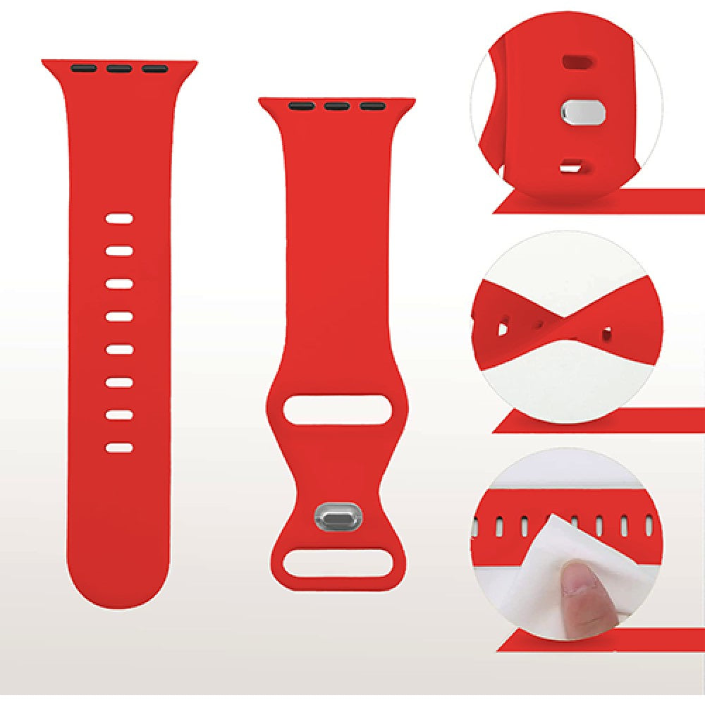 Curea Silicone Flex Loop - Apple Watch 1/2/3/4/5/6/7/8/9/10/11/SE/SE2/SE3/Ultra 1/Ultra 2/Ultra 3 - 42/44/45/46/49 MM - Red