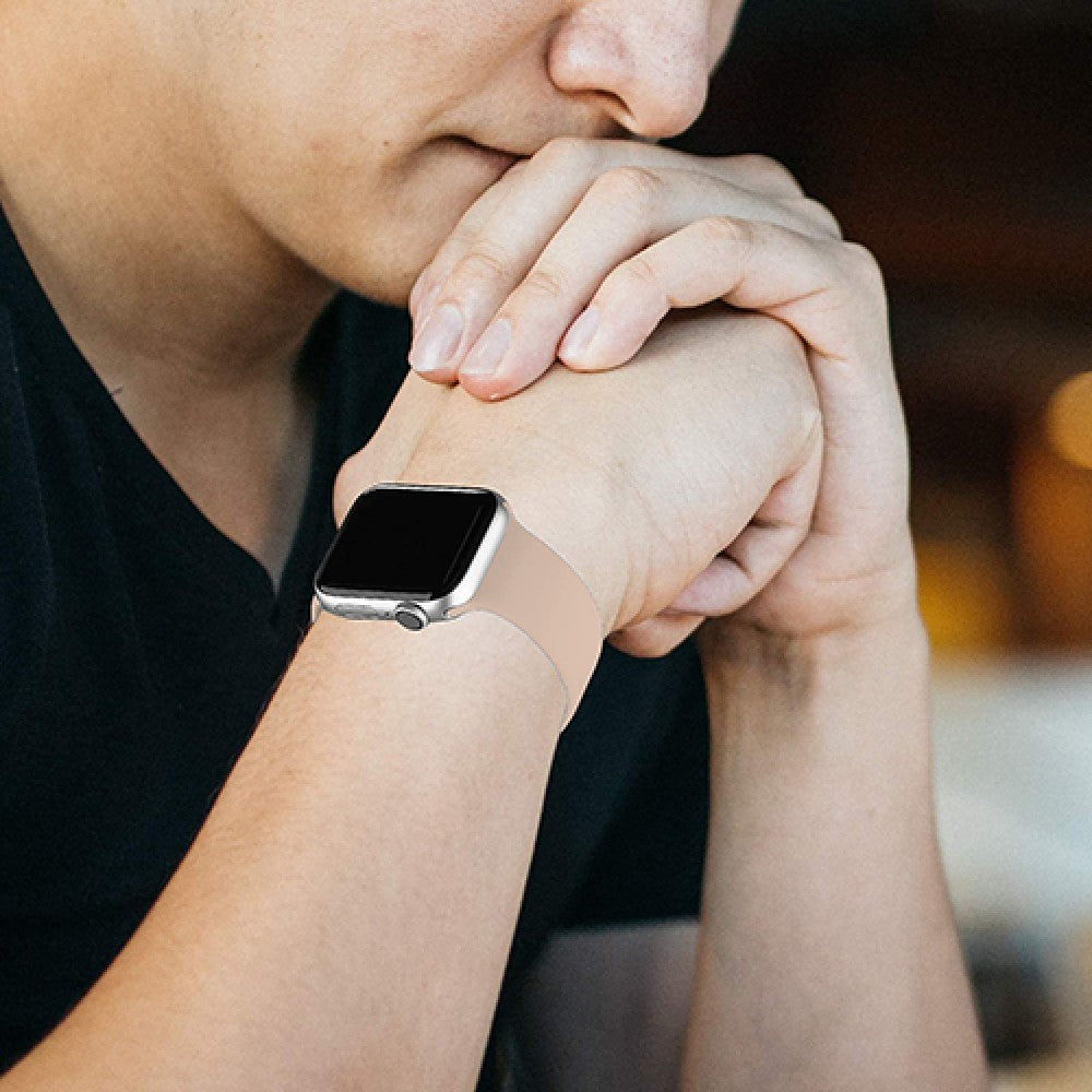 Curea Silicone Flex Loop - Apple Watch 1/2/3/4/5/6/7/8/9/10/11/SE/SE2/SE3/Ultra 1/Ultra 2/Ultra 3 - 42/44/45/46/49 MM - Pink Sand