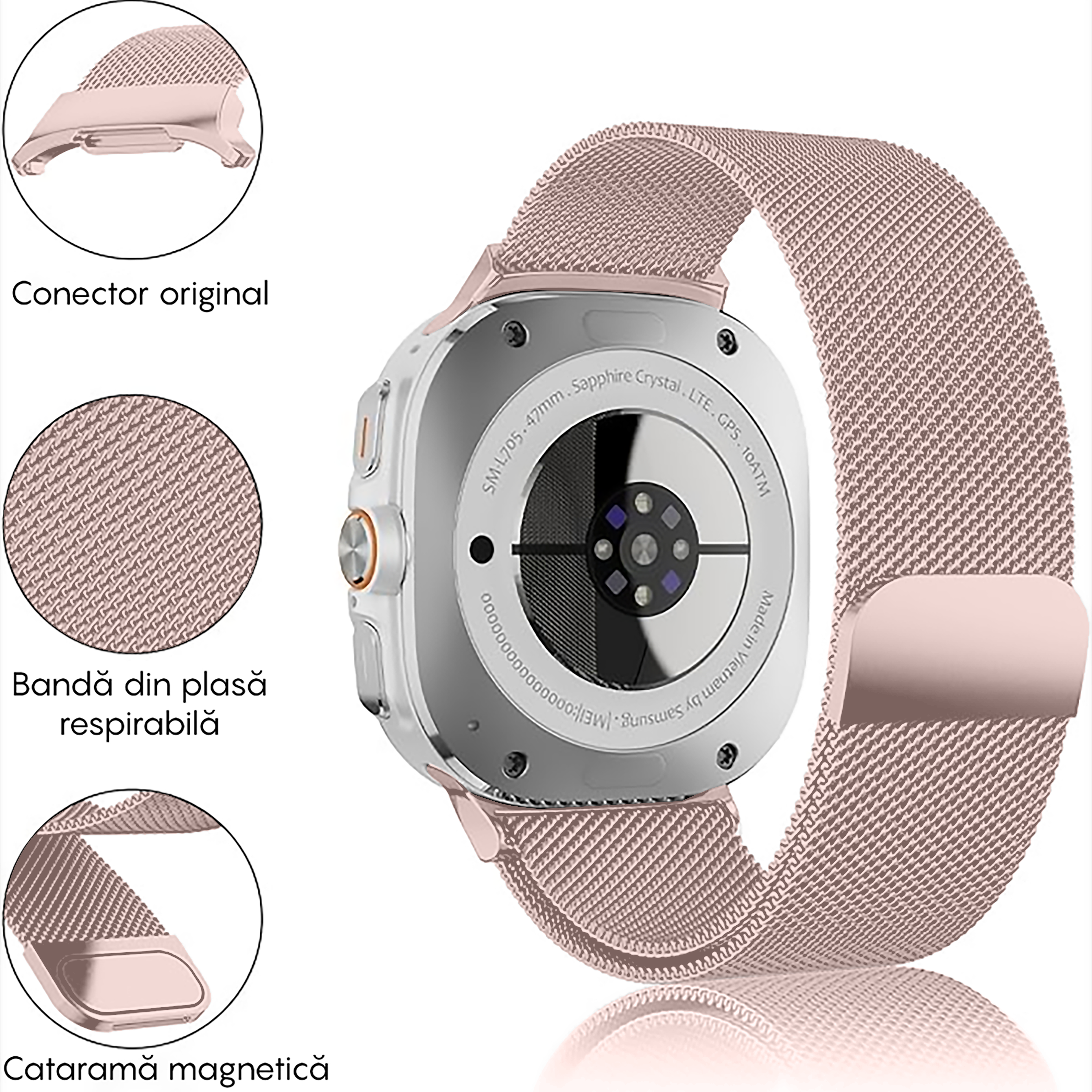 Curea Milanese Essential - Samsung Galaxy Watch Ultra - Pink Sand