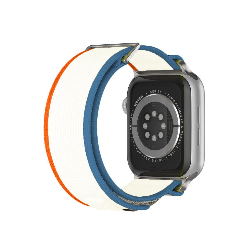 Curea Trail Scout - Apple Watch 1/2/3/4/5/6/7/8/9/10/11/SE/SE2/SE3 - 38/40/41/42 MM - Bej/Portocaliu
