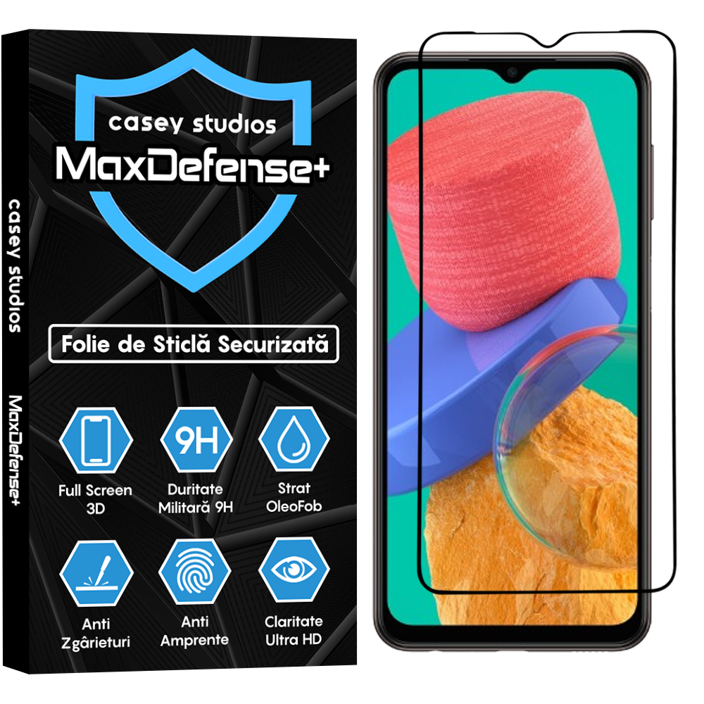 Folie Sticla MaxDefense+ - Samsung Galaxy A23 5G/A23 4G/A04S/A04/A13 5G/A13 4G/M23/M33/M13/F23/F13 - Negru