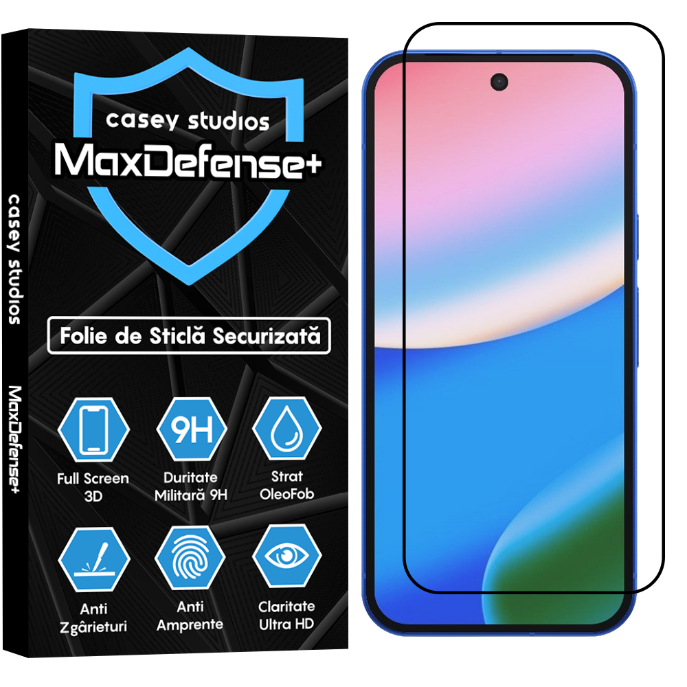 Folie Sticla MaxDefense+ - Google Pixel 10 - Negru