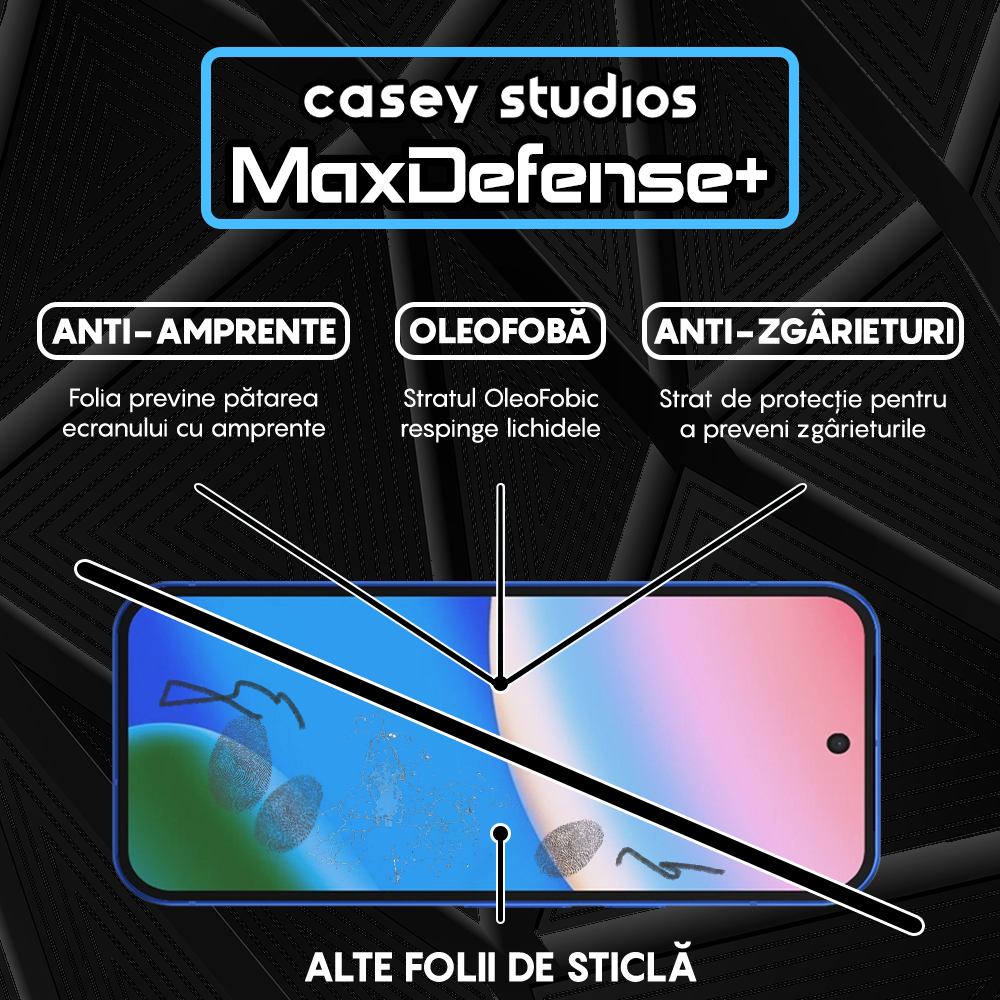 Folie Sticla MaxDefense+ - Google Pixel 10 - Negru